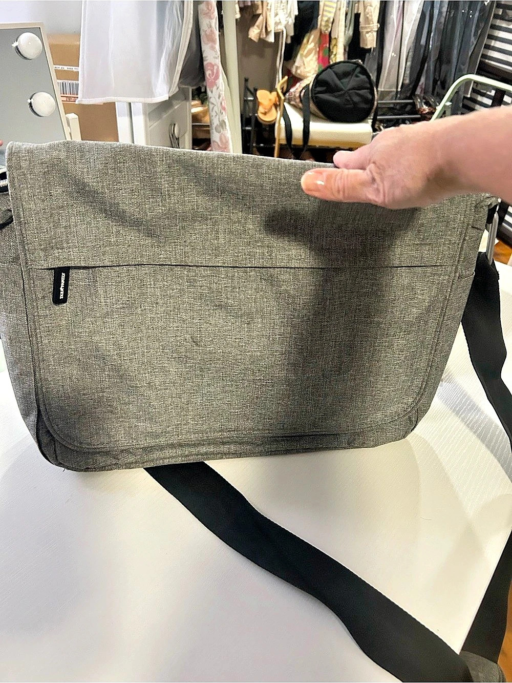 Gray Messenger Bag